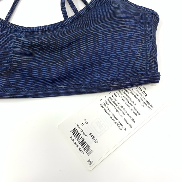 NWT lululemon Lighten Up Bra Black KBPT blue - Picture 2 of 4